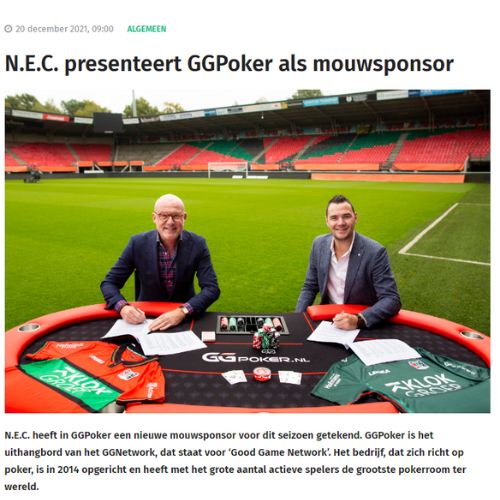 GGPoker sponsort NEC